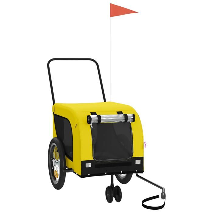 VidaXL Pet Bike Trailer Yellow and Black 94022