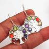 Orecchino Chakra dell'albero della vita Gioielli da donna in argento sterling puro 925
