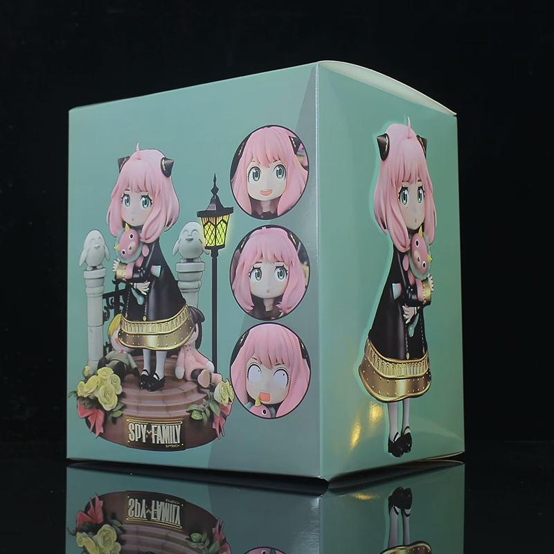 19cm Anime Spy x Family Anya Forger PVC Figure Glow-in-the-Dark Replaceable Face Collectible Model Toys Ornament Gifts