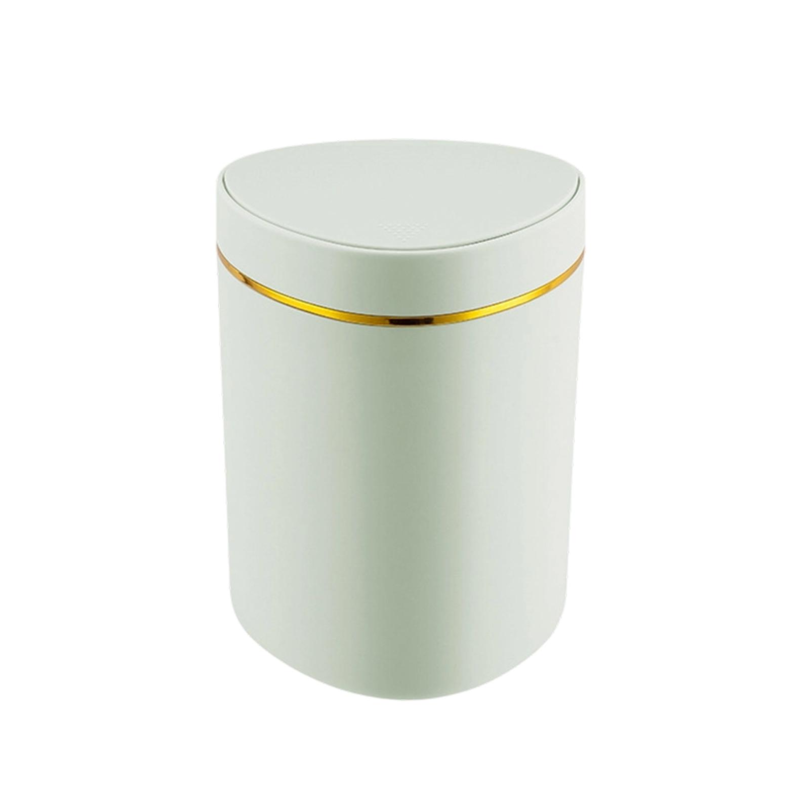 Desktop Small Trash Can Wastebasket Dispenser With Press Type Lid Modern Desk Trash Can For Vanity Dorm Living Room Home One Size