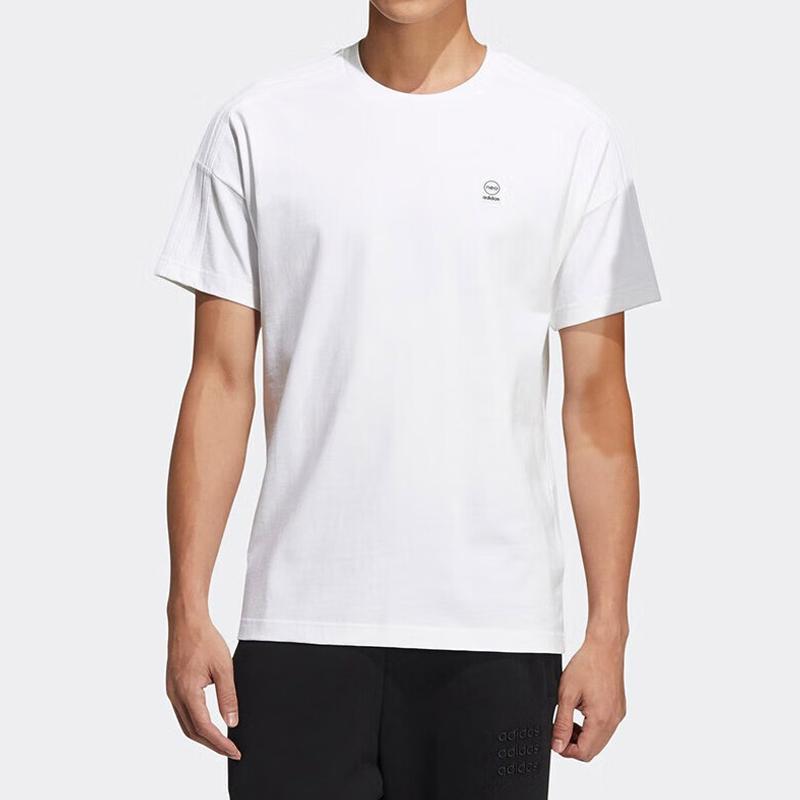 Adidas Neo Letter Pattern Printed Round Neck Short Sleeve T-Shirt Men T-Shirts White HC9689