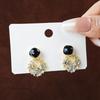 Niche High-End Exquisite Hollow Earrings, Retro Light Luxury Super Flash Diamond-Set Contrasting Rhombus Earrings