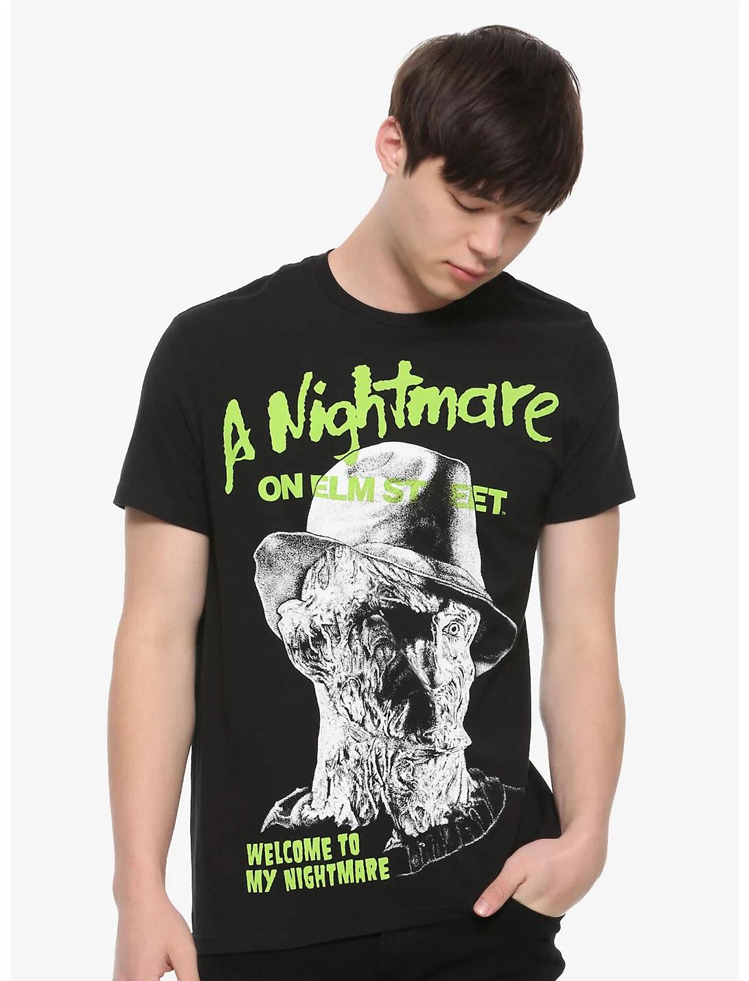 A Nightmare On Elm Street Mens Freddy Neon Welcome To My Nightmare T-Shirt New S S