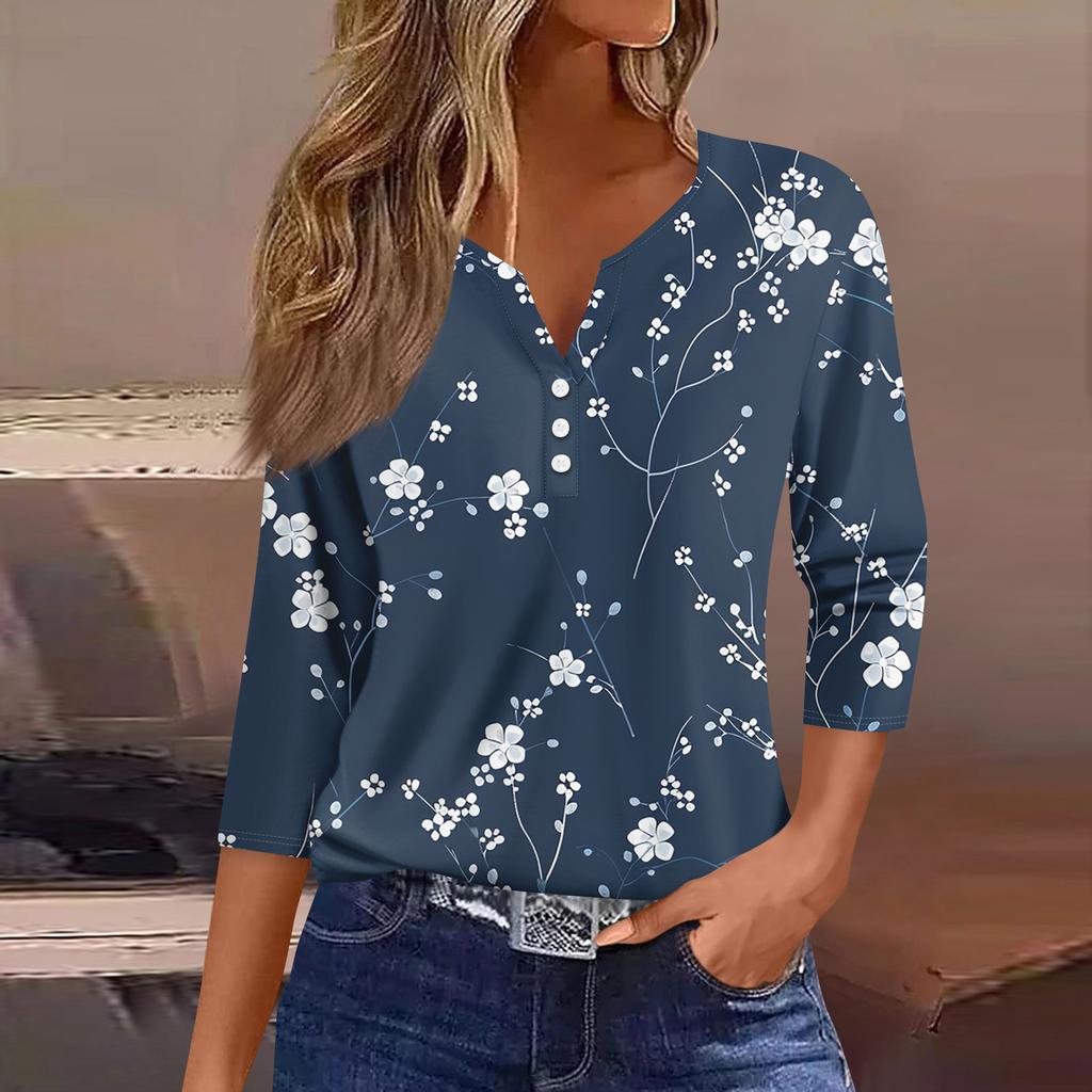 Women's 3/4 Sleeve Shirts Graphic Tees Shirts Casual Basic Tops Pullovers