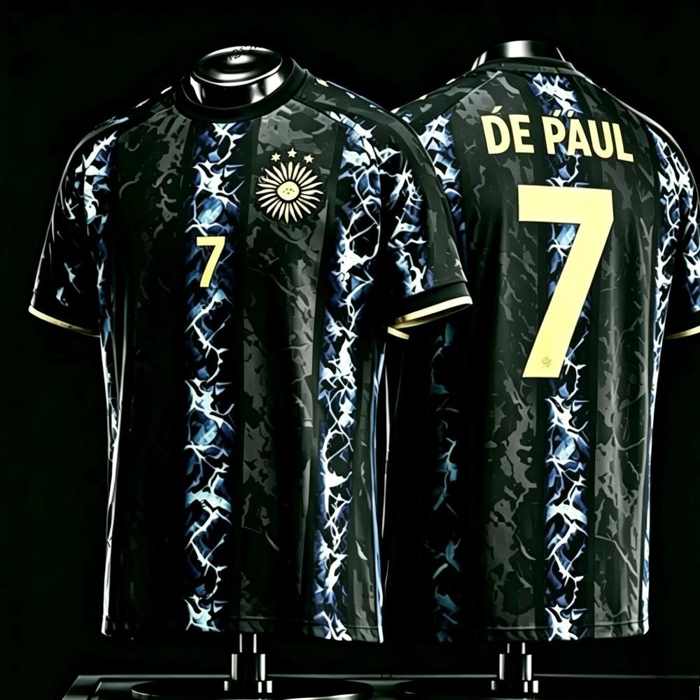 2026 Nouveau Maillot de Football Argentin Messi Décontracté Extérieur Respirant Séchage Rapide Manches Courtes T-shirt Haut d'Été