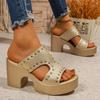 Summer Fashion Plus Size Shoes for Women 36-43 Platform Slip On 2026 Peep Toe Comfortable Non-slip Sandals Casual Women Slippers