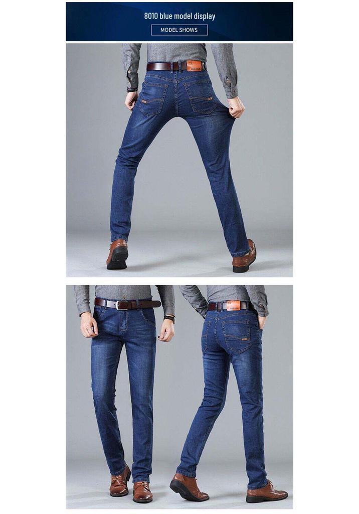Jeans décontractés droits taille moyenne pour homme Printemps-Été 2025, Pantalon de travail résistant aux taches et polyvalent