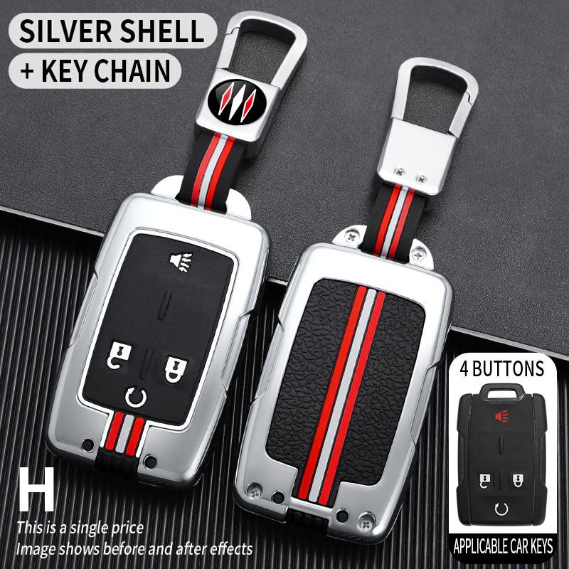 Car Key Case Cover Shell Fob For Chevrolet Colorado Silverado 1500 2500HD 3500HD GMC Yukon Sierra Canyon Keychain Accessories