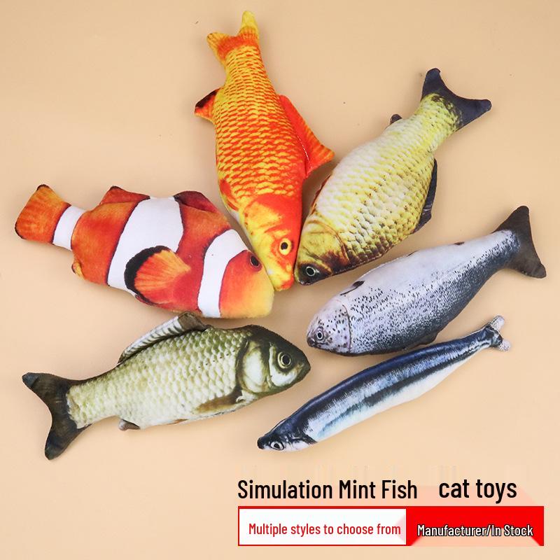 Popular Durable Catnip Fish Toy: Plush, Lifelike Self-Entertainment for Cats