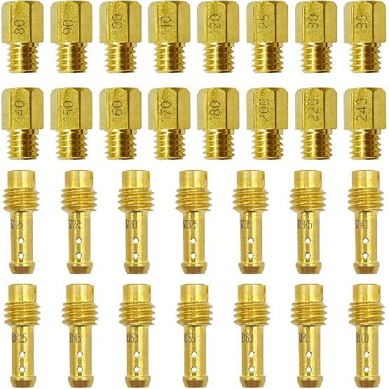 Main Jet and Pilot Slow Jet Kit for Mikuni Carburetors Large Hex VM4/042 & VM22/210 Set 30 Pcs