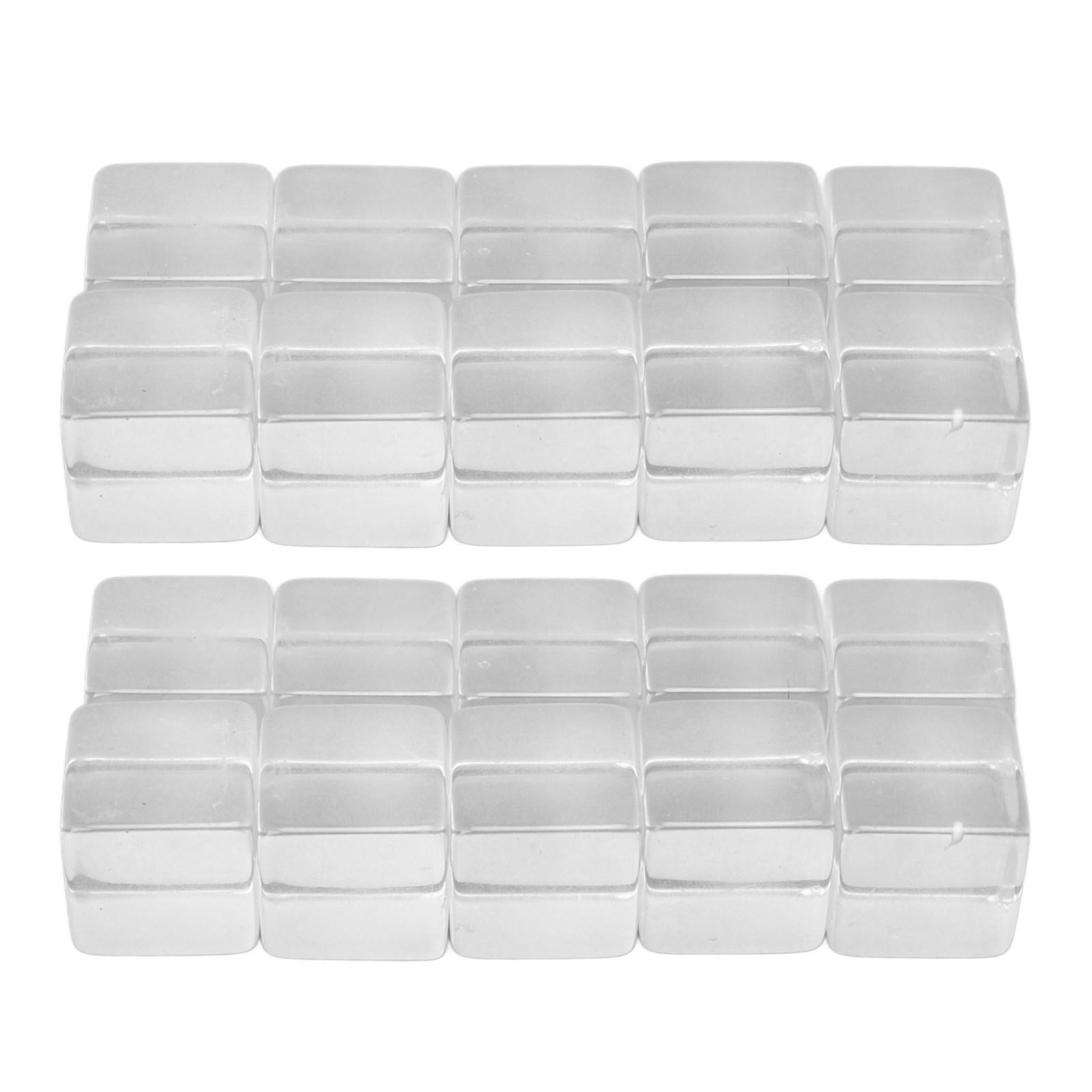 20 PIÈCES Dés Cubes Transparents DIY Artisanat Cultiver la Créativité Dés Cubes Vides Aides Pédagogiques Dés pour Jeux de Table white