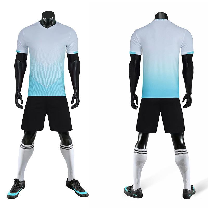 Soccer Uniform Set Summer Training Team Uniform Adult Children Gradient Jersey Breathable Sweat Absorbable Jersey