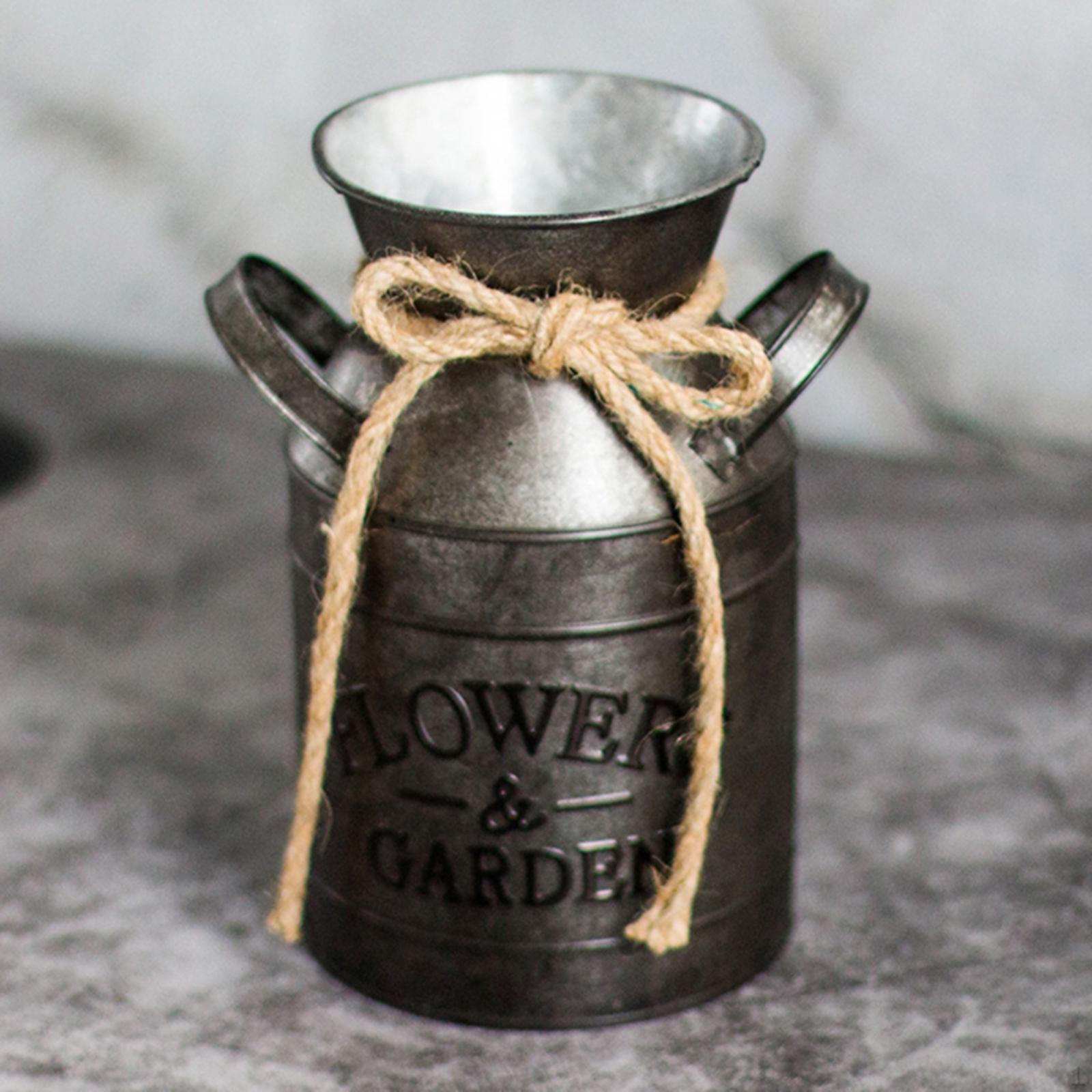 

Vintage Milk Can Vase, , Galvanized Metal Rustic Shabby Holder for Wedding Outdoor Patio Office