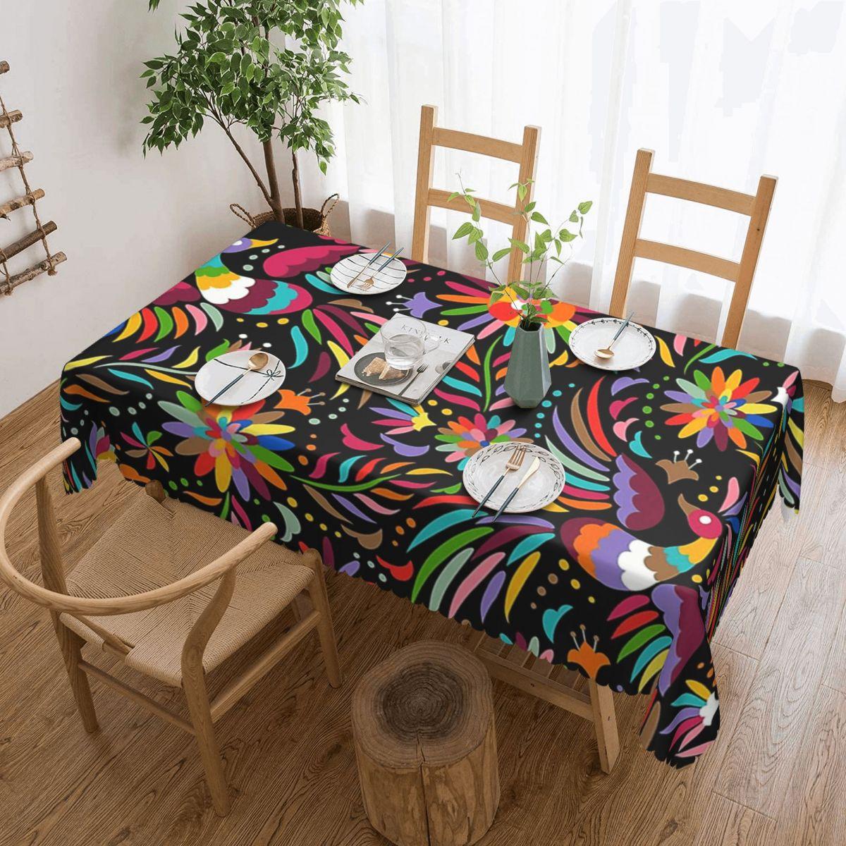Jingyue Pet Unisex Traditional Mexican Colorful Custom Rectangular Tablecloth Oilproof Table Cover For Dining Events Table Cloth