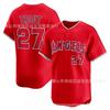 Mens Team Baseball Jersey Angel 27 Red With Number Sports Uniform Adult All S-XXXL