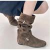 New Style Luxury Women's Fashion Pointed Cowboy Coarse Heel Stacked Boots New Style No Knee Large Barrel Giroud Women's Boots