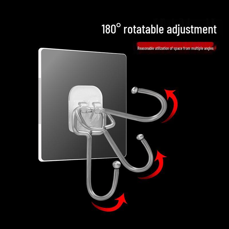 Transparent No-Drill Strong Adhesive Hooks for Bathroom & Kitchen – No Trace, High Load-Bearing Capacity