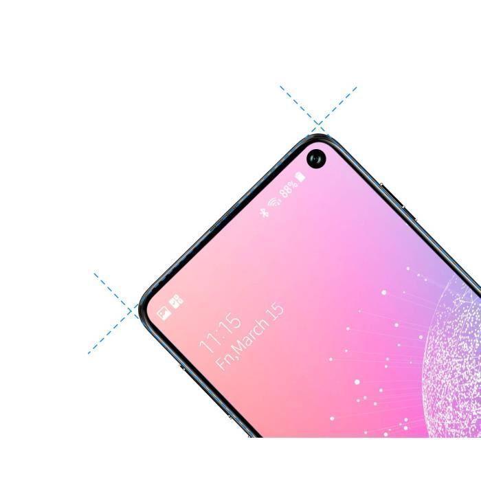 Verre Trempé - Phonillico® - Samsung Galaxy S10E - Bord Noir - Protection Ecran - Anti Rayures