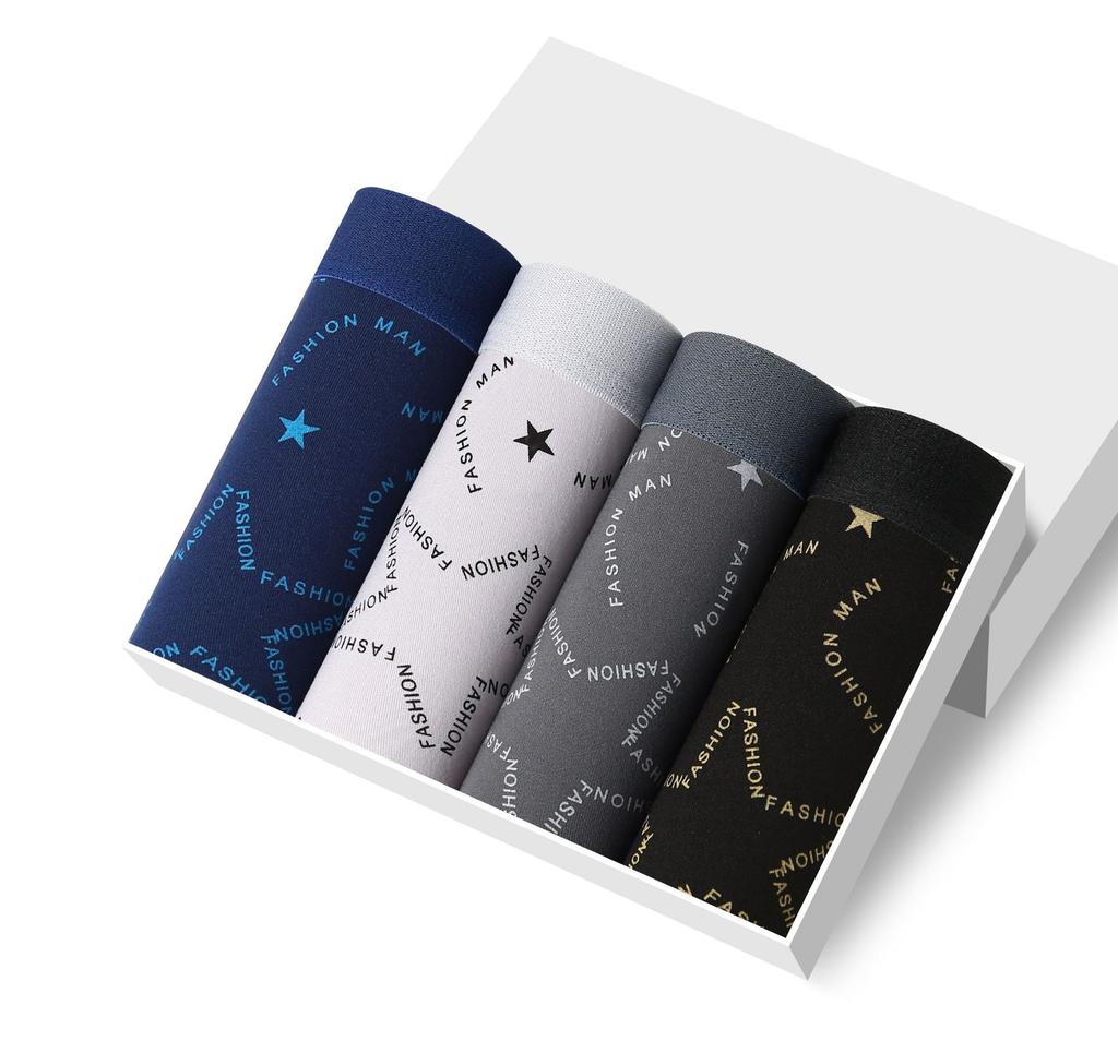 4PCS XL-4XL Men Boxer Underwear Breathable Plus Size Shorts Boxer Middle Male Comfort Antibacterial Boxer Shorts