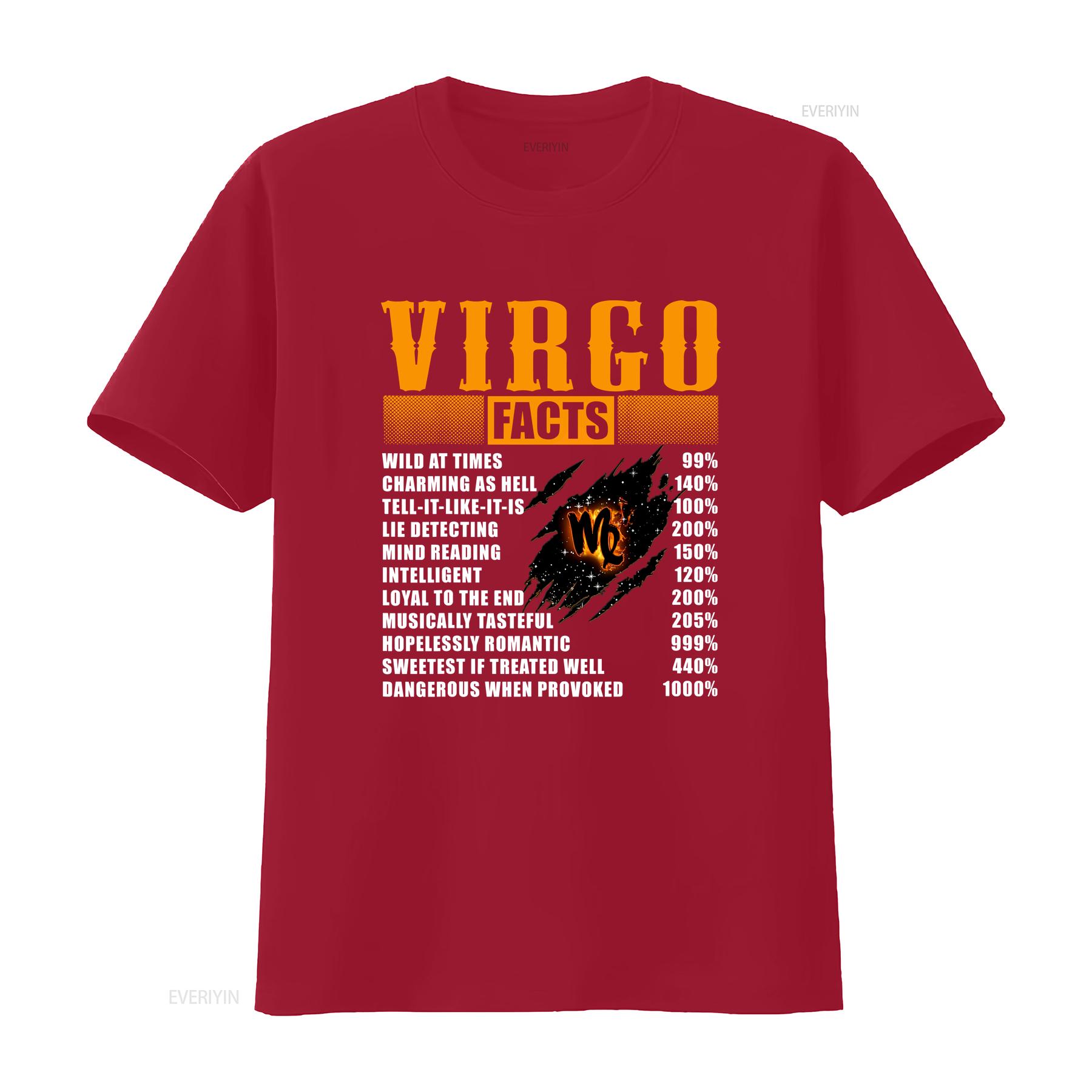 

Virgo Facts T Shirt Birthday s vintage Washed Comfortable Casual designer clothes Top For Everyday Wear Unisex streetwear S