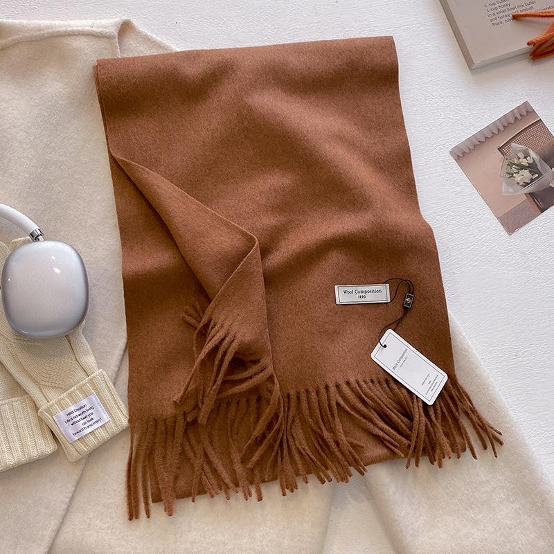 Luxury Cashmere Wool Scarf For Women  Winter Warm Pashmina Thicken Soft Shawl Wrap Stole Daily Use Fashion Elegant Wool Scarf