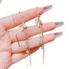 Süße Schimmerndes Blatt Quaste Zirkonia Hängeohrringe | Sanfte Fee Ästhetik Schmuck für Frauen