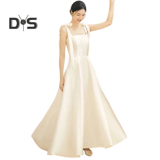 

Женское свадебное платье атласное на шнуровке с лямкой на плечо с бантом и квадратным вырезом трапециевидной формы с большими качелями сплошной цвет без рукавов вечернее платье для фотосъемки XXL белый