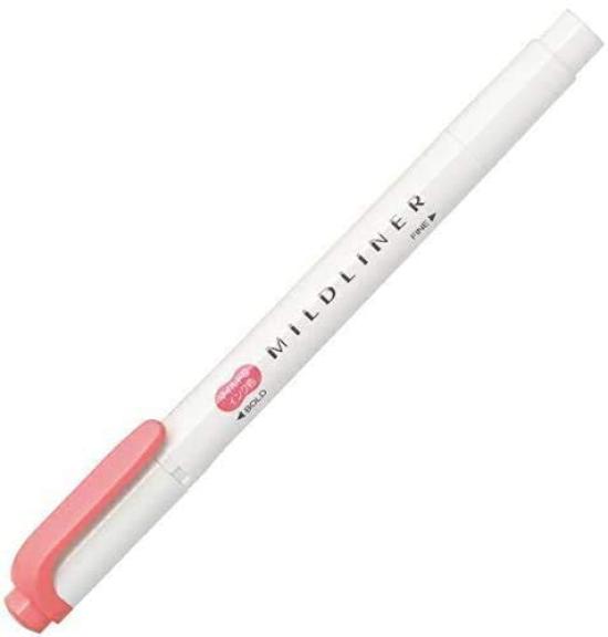 Zebra Mildliner Highlighter Mild Coral 4 Pen, Pink, WKT7-MCOP [x pens]