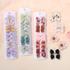 10Pcs Flowers Bows Hair Clip Set for Baby Girls Toddler Winter Printing Hairpin Mini Cotton Lace Handmade Kids Hair Accessories