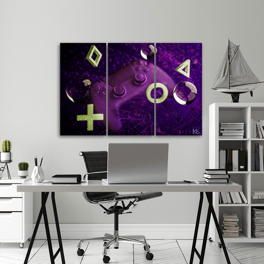 Three piece picture canvas print Game Console