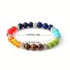 Women's 7 Chakra Gemstone Bead Jewelry Set, Yoga Balancing Necklace and Bracelet, Reiki Healing Crystal, Solid Design