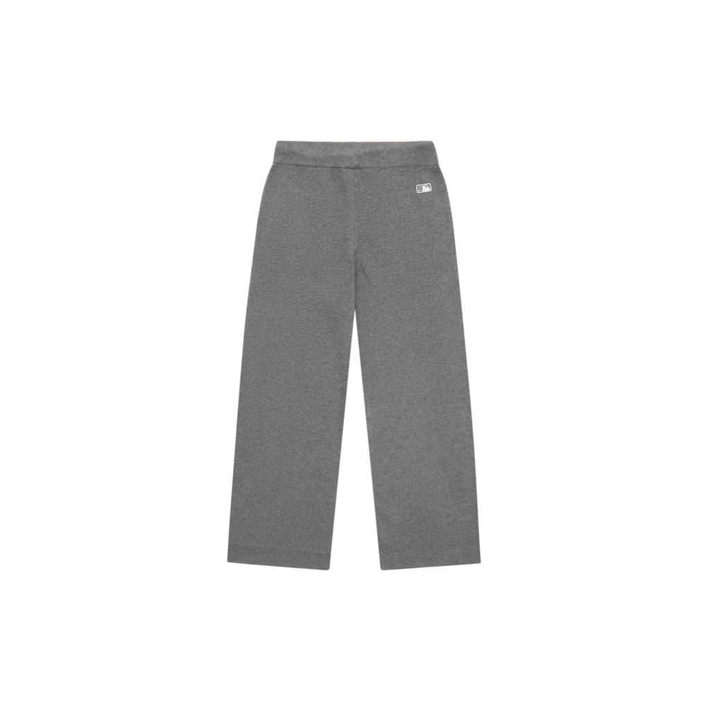 New MLB New York Yankees MLB Preppy Style Collection 24FW Knitted Fabric Pants Women's Dark Heather Gray 3FPTV0344-50MGD