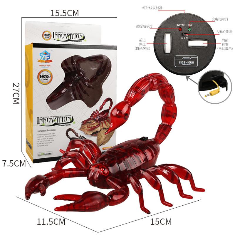 

Новинка, игрушка-трюк на дистанционном управлении, симулятор черного скорпиона, насекомое, животное, электрическая модель, детская головоломка, трансграничная горячая распродажа темно-красного