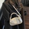 Elegant Pleated Cloud Bag With Knot Handle Chic Mini Handbag Magnetic Buckle Design Shoulder Bag Women Cute Dating Crossbody Bag