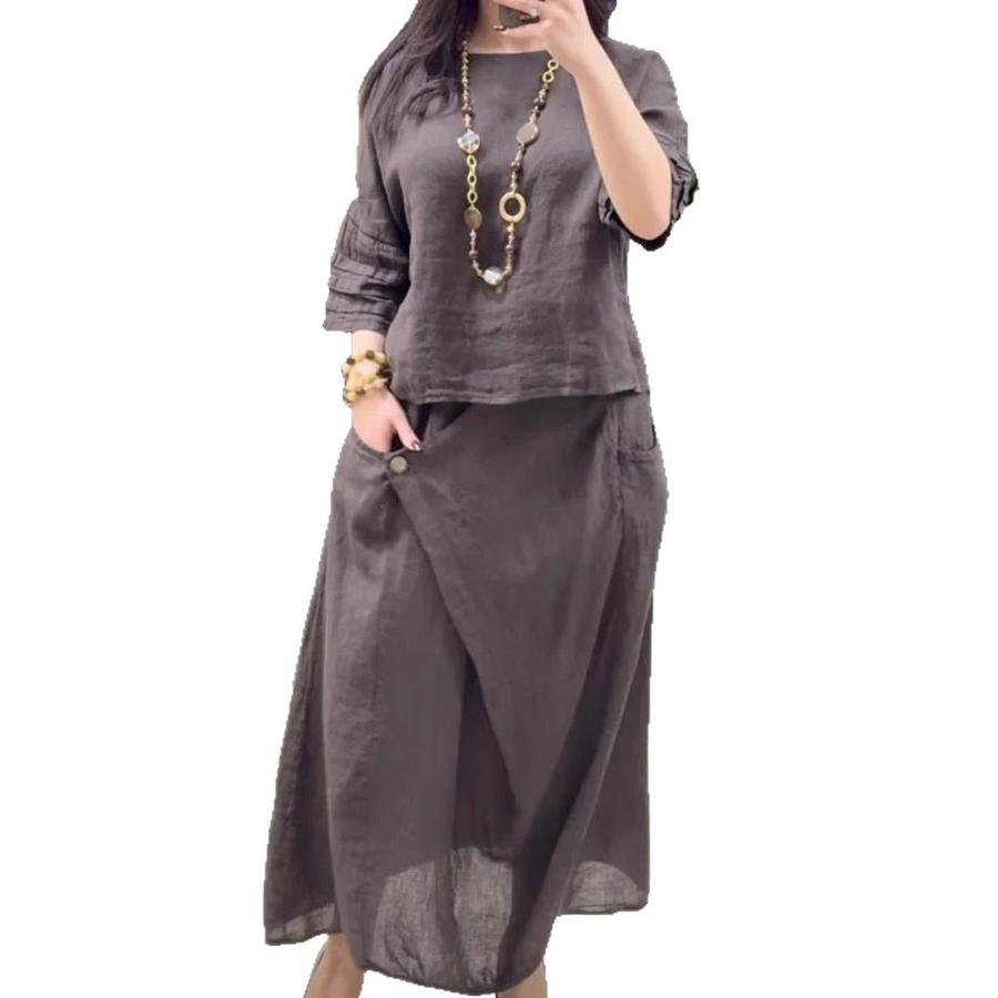 Hot Selling New Outward Bound Women's Casual Solid Loose Dress Two Piece Set