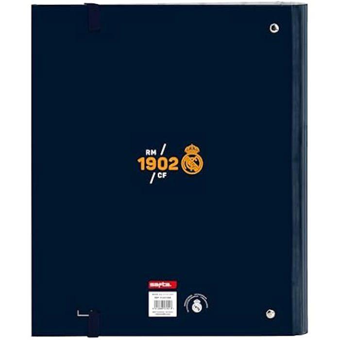 Classeur - SAFTA - Real Madrid 2ème Équipe 24/25 - 4 Anneaux De 35 Cm - 100 Feuilles A4 - Couverture Rigide
