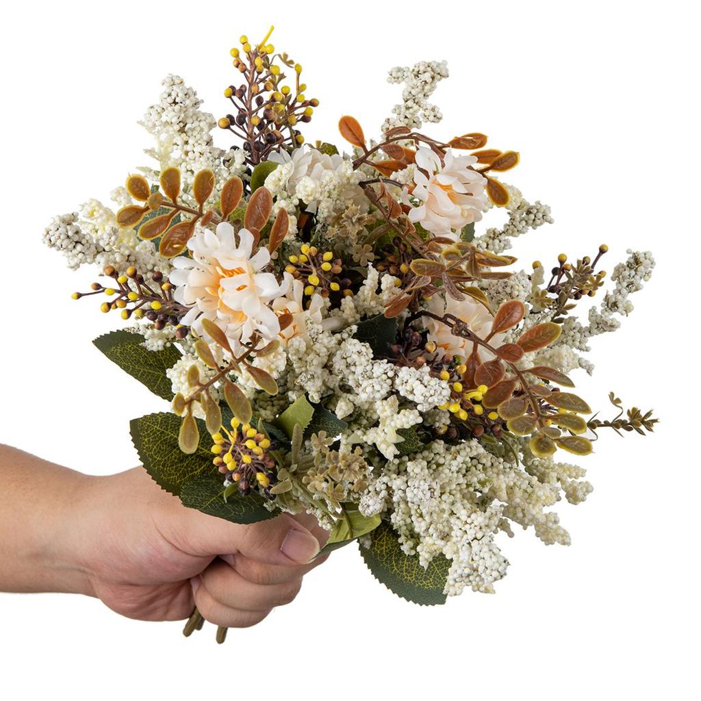 1/3PCS Fleurs Artificielles en Soie Plantes Chrysanthème Herbe à Bulles Bricolage Festival Maison Jardin Extérieur Décoration Mariage Bouquets de Mariée