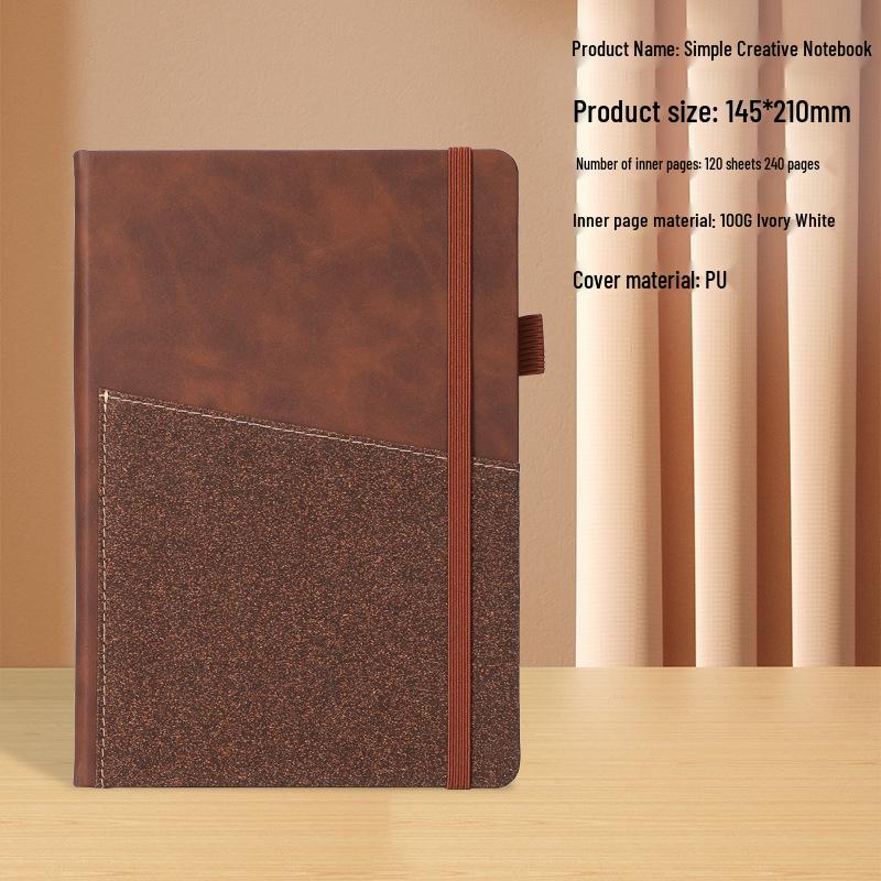 European Retro Student Diary with Custom Logo Embossed Leather Cover