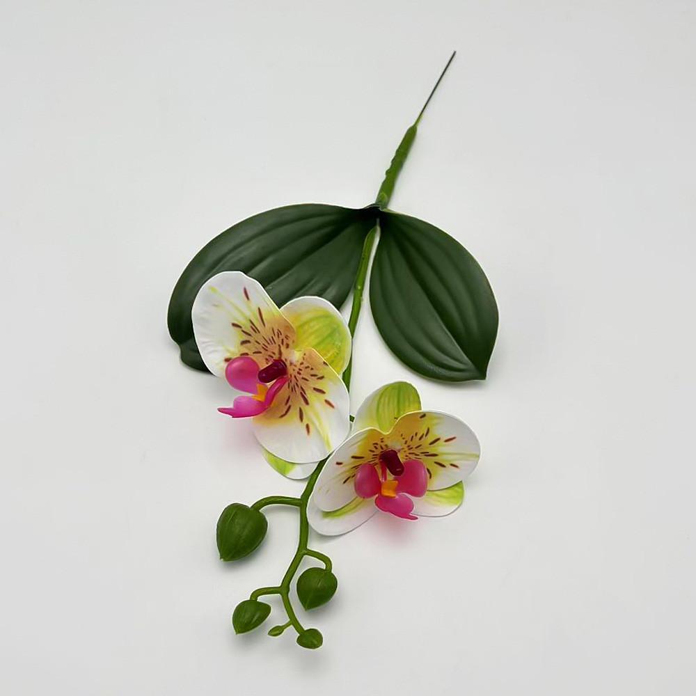 Orchid Faux Butterfly  With Realistic Leaves For Wedding And Settings Event