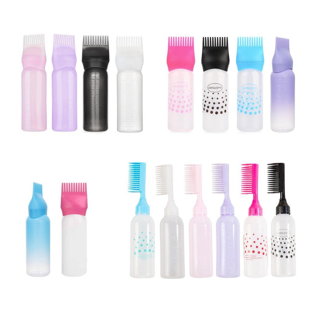 Multi-Color Hair Dye Bottle with Comb & Scale - Easy Press Application
