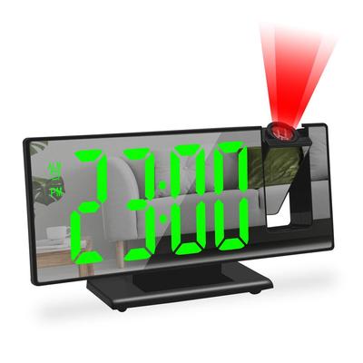 Digitaler Wecker, 180° drehbar, Projektion mit Zeit, Temperatur, Schlummerfunktion, Tischuhr, 12/24 Stunden, USB-Projektor, LED-Uhr
