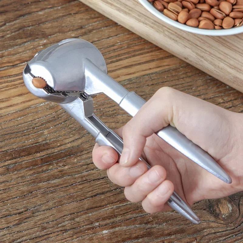 Silver Metal Walnut Clip Multifunctional Household Nutcracker Shelling Tool Non-slip Grip Walnut Chestnut Hazelnut Opener