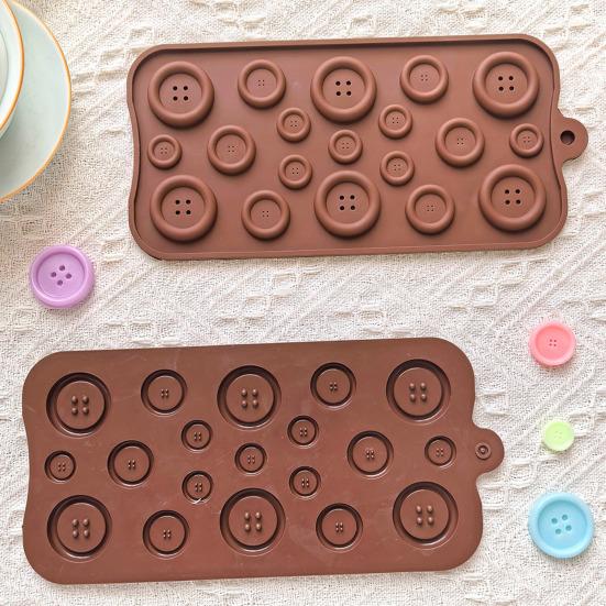 Jewelry Making Supplies Button Silicone Mold, Food Grade Non Stick Chocolate Candy Casting DIY Epoxy Resin Crafts Tray, Flexible Easy Release Mold for