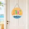 Tropical Wall Decor Hello Summer Door Sign, Ice Pop Flip Flop Welcome Hanger, Coastal Hanger Farmhouse Hanging Wooden Wreath for Front Home