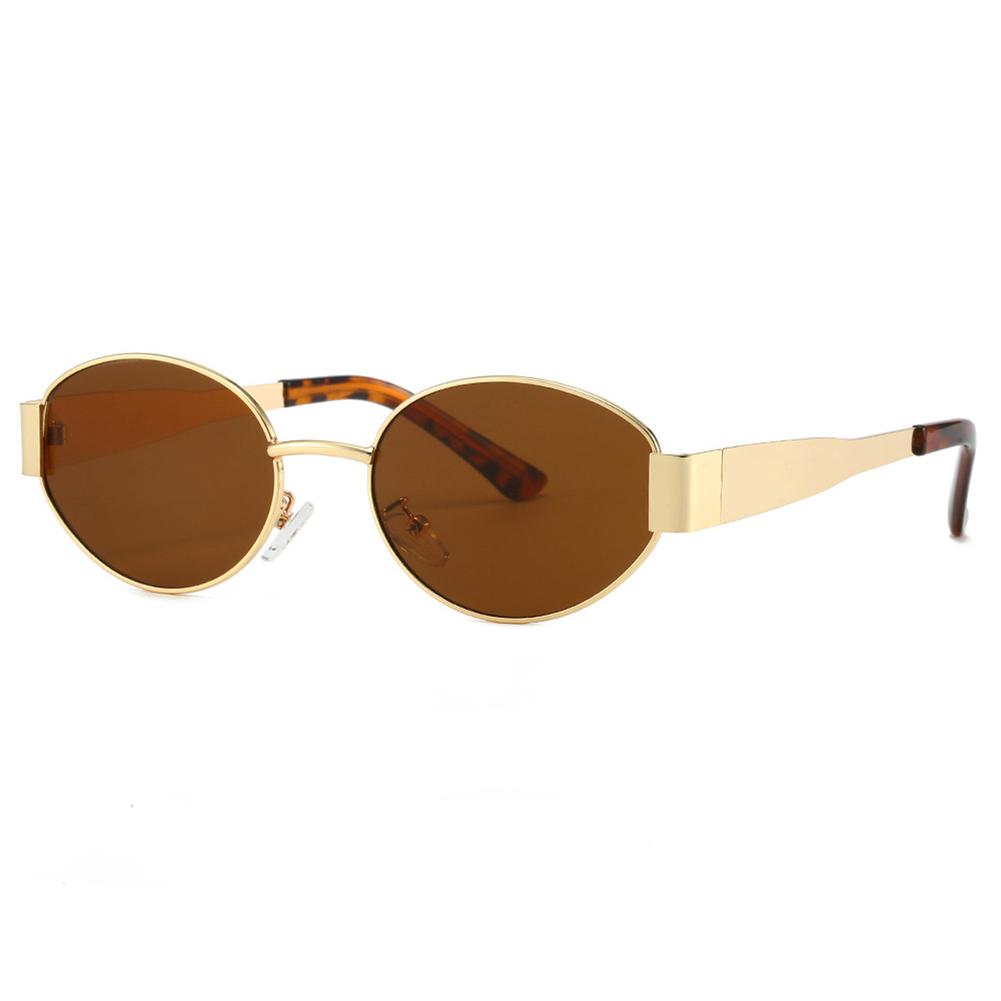 Luxury Metal Brand Sunglasses for Men and Women Unisex Designer Fashion Sun Glasses Oval Unisex Stylish Eyewear Shades