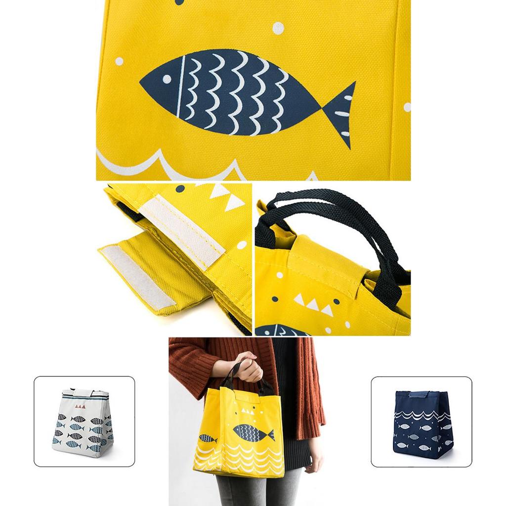 Artone Fish Oxford Reusable Lunch Bag With Thermal Insulation And Premium Material