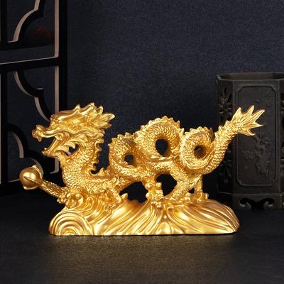 1 Stück Traditionelle Bräuche Feng Shui Goldener Drache Figur Chinesische Geomantie Statue Bringt Glück Reichtum Heimdekoration