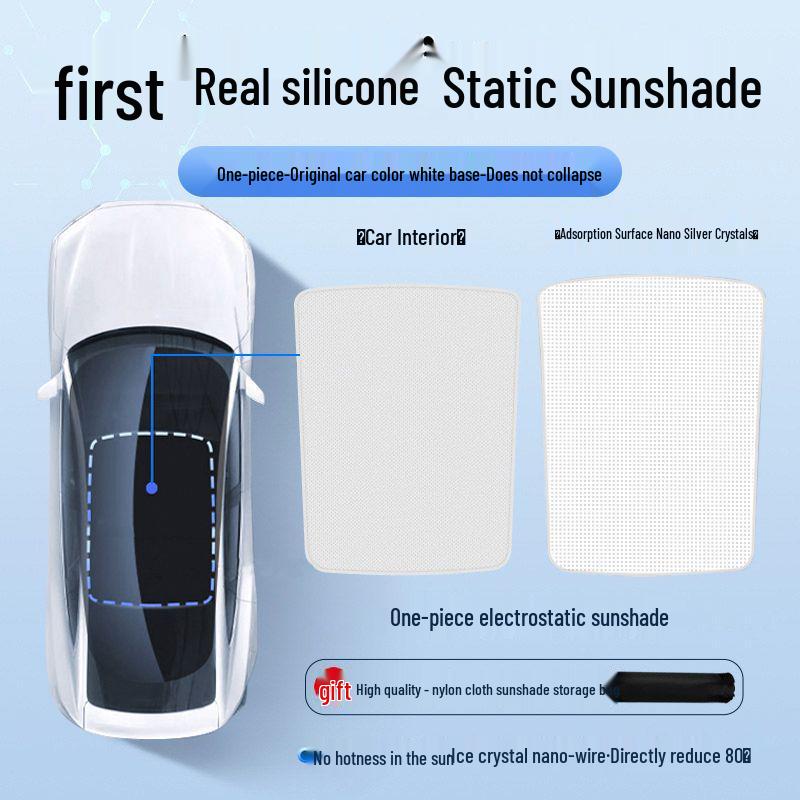 Tesla Model Y/3 Sunroof Heat Insulation Sunshade - Silicone, Electrostatic Adsorption
