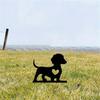 Outdoor Dog Shape Yard Stake with Ornament Cutout for Patios and Garden Flowerbed Landscape Decorative Ground Stake