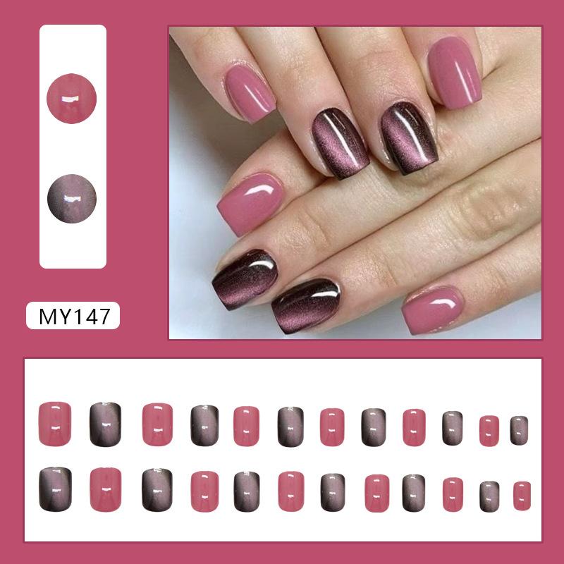 

Dyed cat s eye rose red fashion girl white versatile European and American style short detachable wearable armor 24 pieces